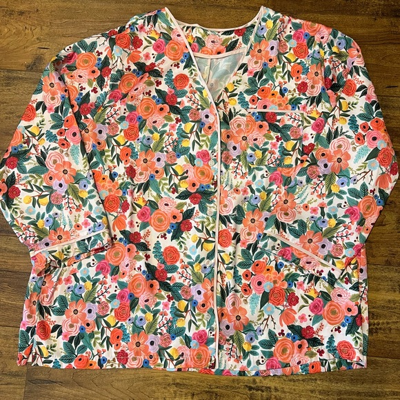 Rifle Paper Co x Summersalt Garden Party Pajama Top Size XL EUC - Picture 2 of 4